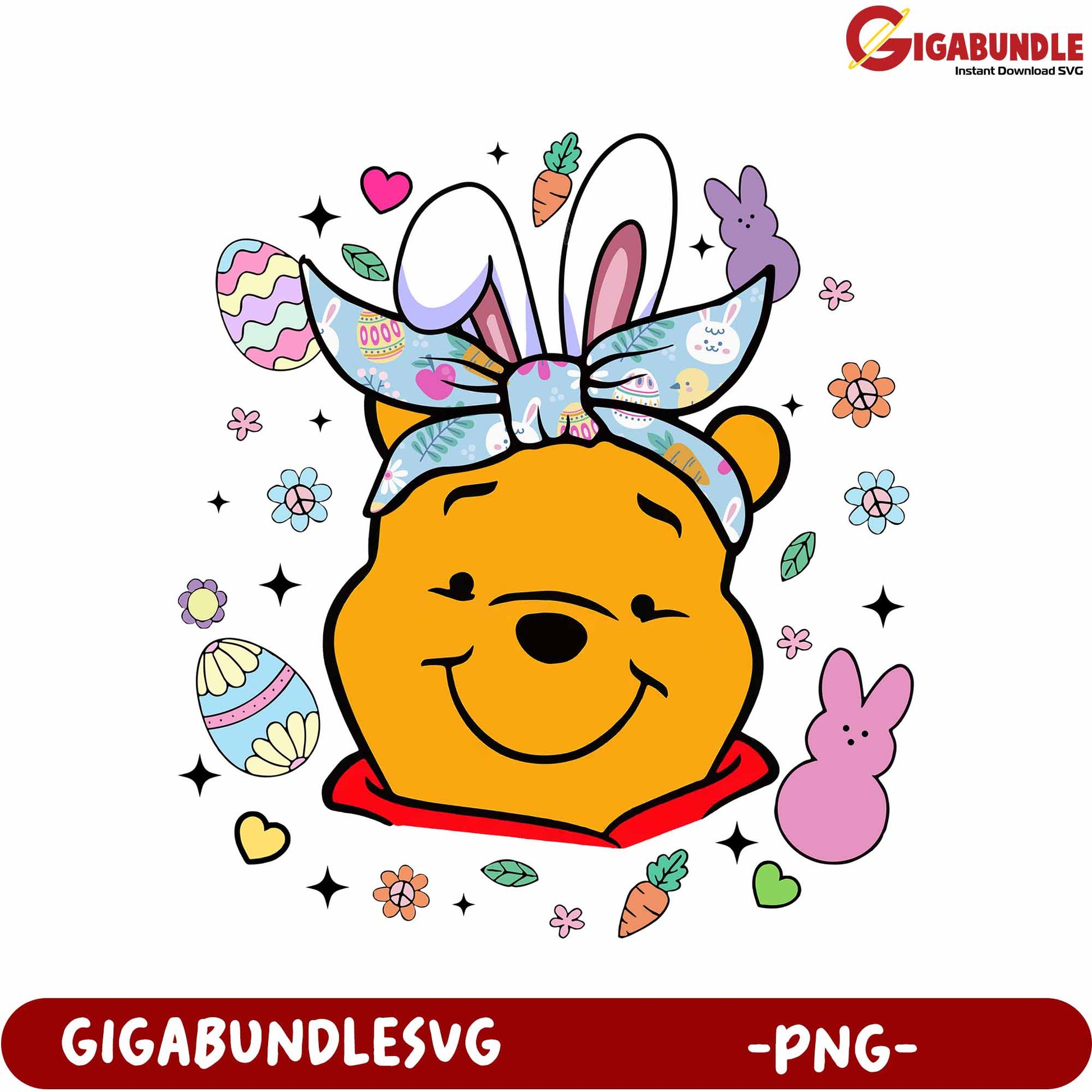 Easter Bunny Theme PNG Graphic with Adorable Bear Design