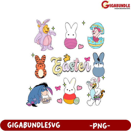Easter Bunny and Friends PNG Design for Festive Celebrations
