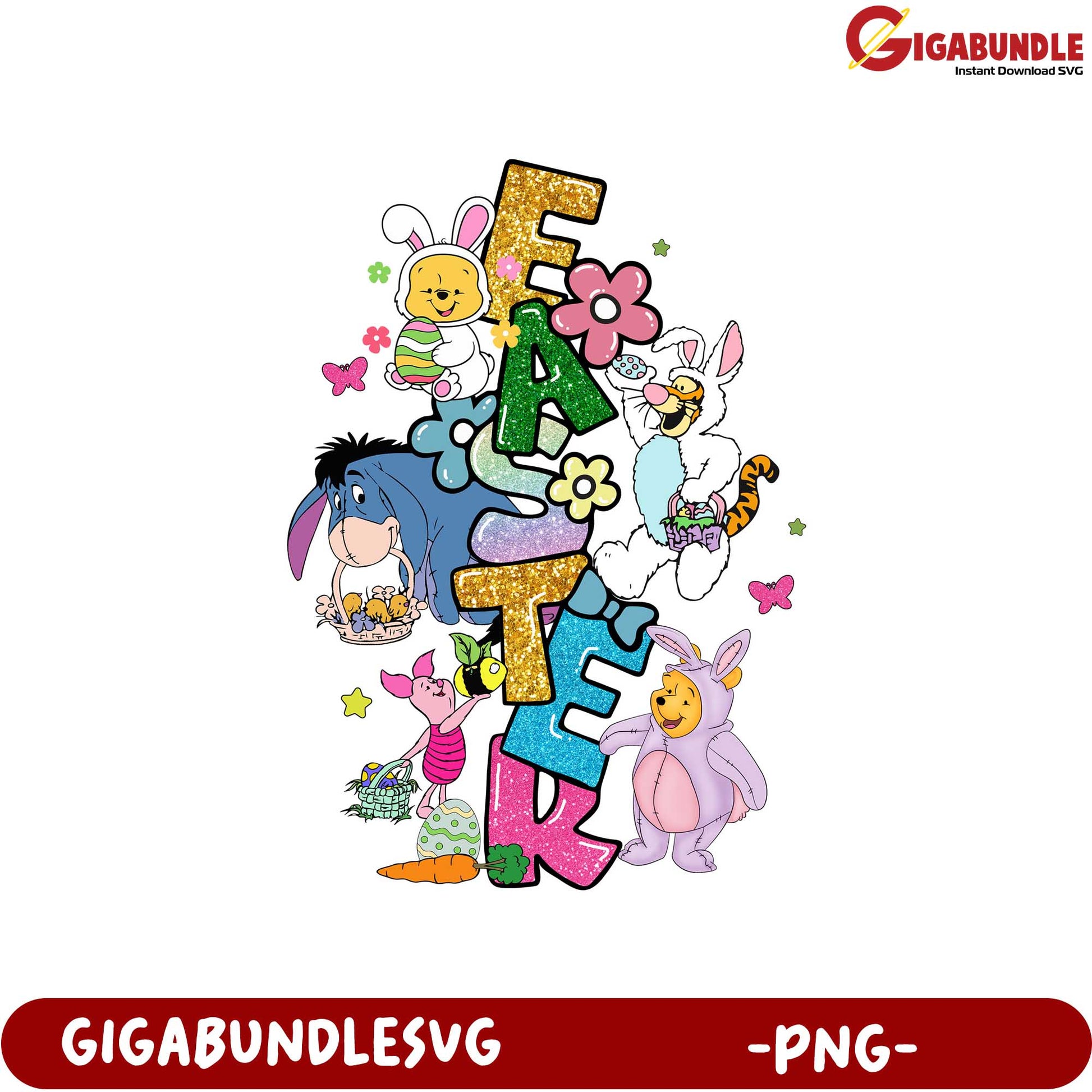 Easter Celebration PNG with Fun Characters and Vibrant Colors