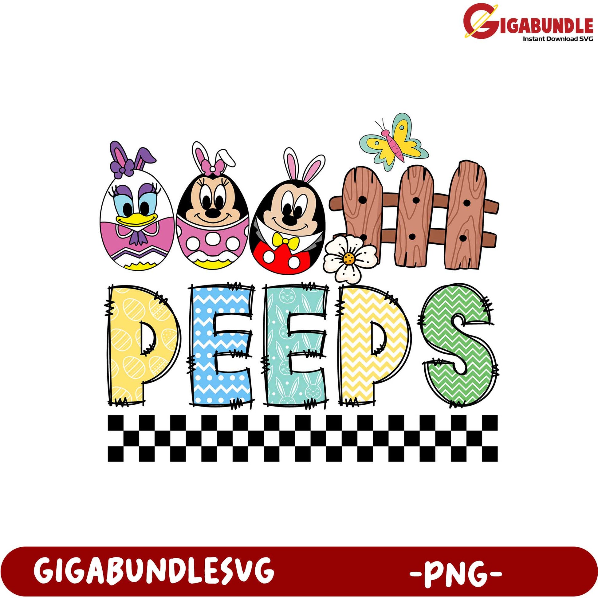 Easter Peeps PNG Design with Cute Characters for Spring Decor
