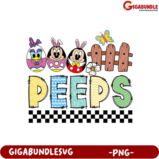Easter Peeps PNG Design with Cute Characters for Spring Decor