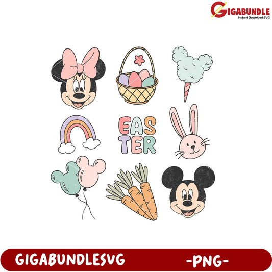 Easter Themed PNG Art with Mickey and Bunny Designs