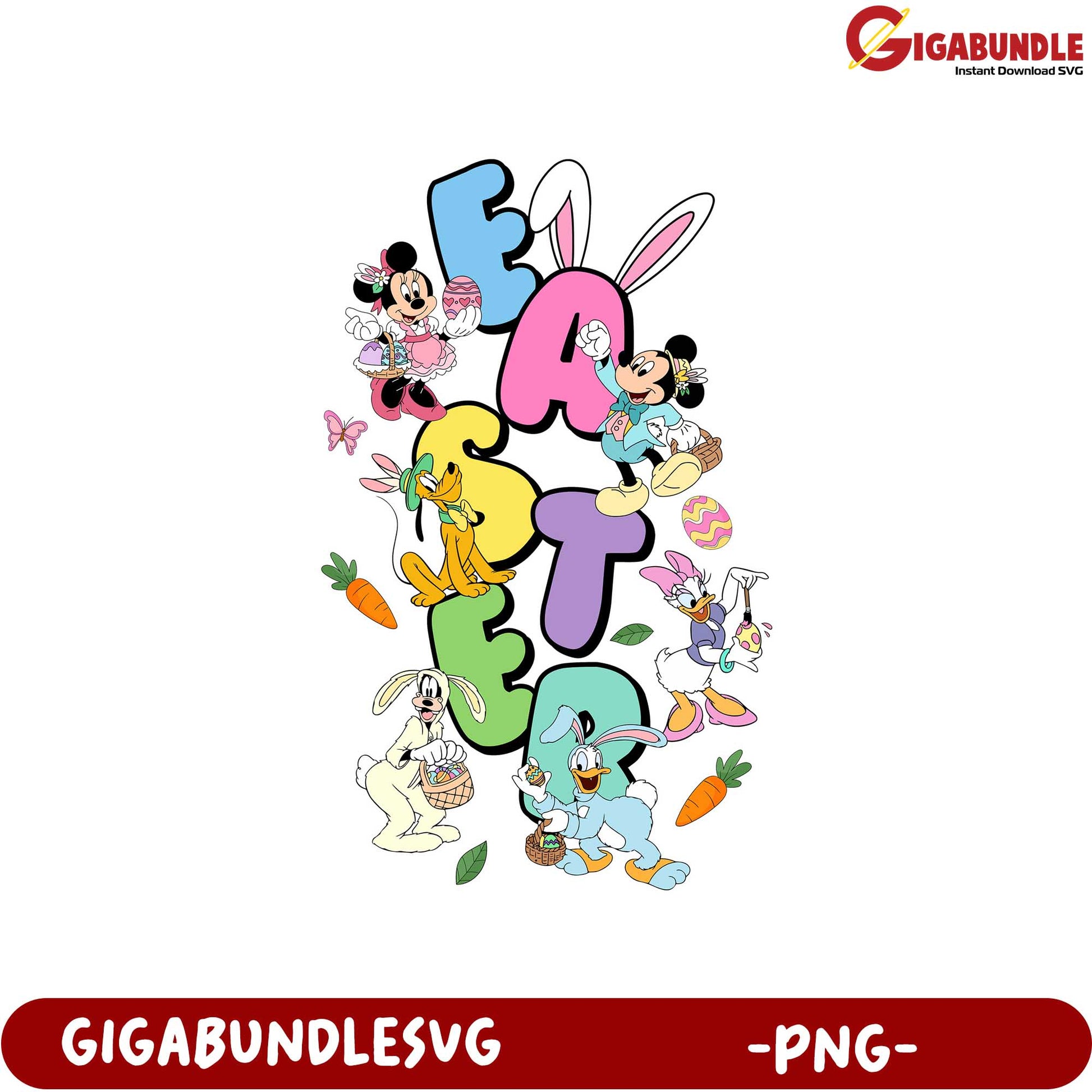 Easter Themed PNG Clipart with Cute Cartoon Characters