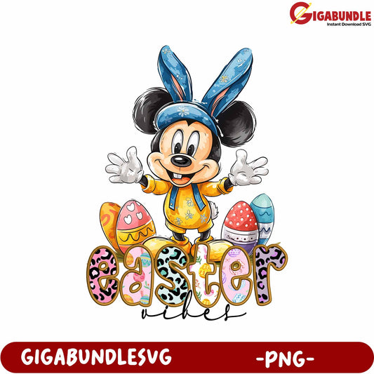 Easter Vibes Cute Mickey Mouse PNG for Festive Celebrations