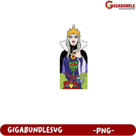 Eerie Queen Character Illustration PNG Trendy Design
