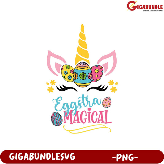 Eggstra Magical Unicorn Easter PNG Design for Creative Crafts