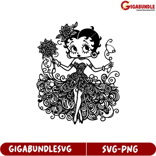 Elegant Betty Boop Inspired SVG Design for Creative Projects
