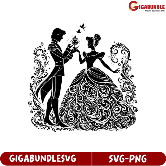 Elegant Enchanted Couple SVG Design for Crafting and Decorations
