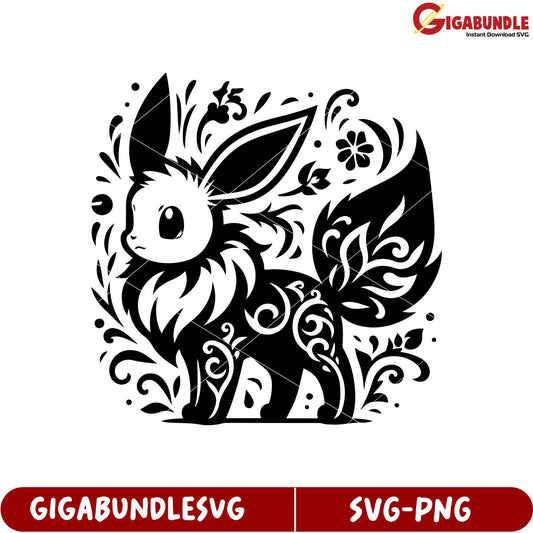 Elegant Floral Fox SVG Design for Crafting and Digital Projects