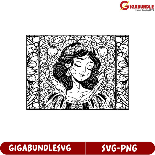Elegant Floral Princess SVG Design for Crafting and DIY Projects