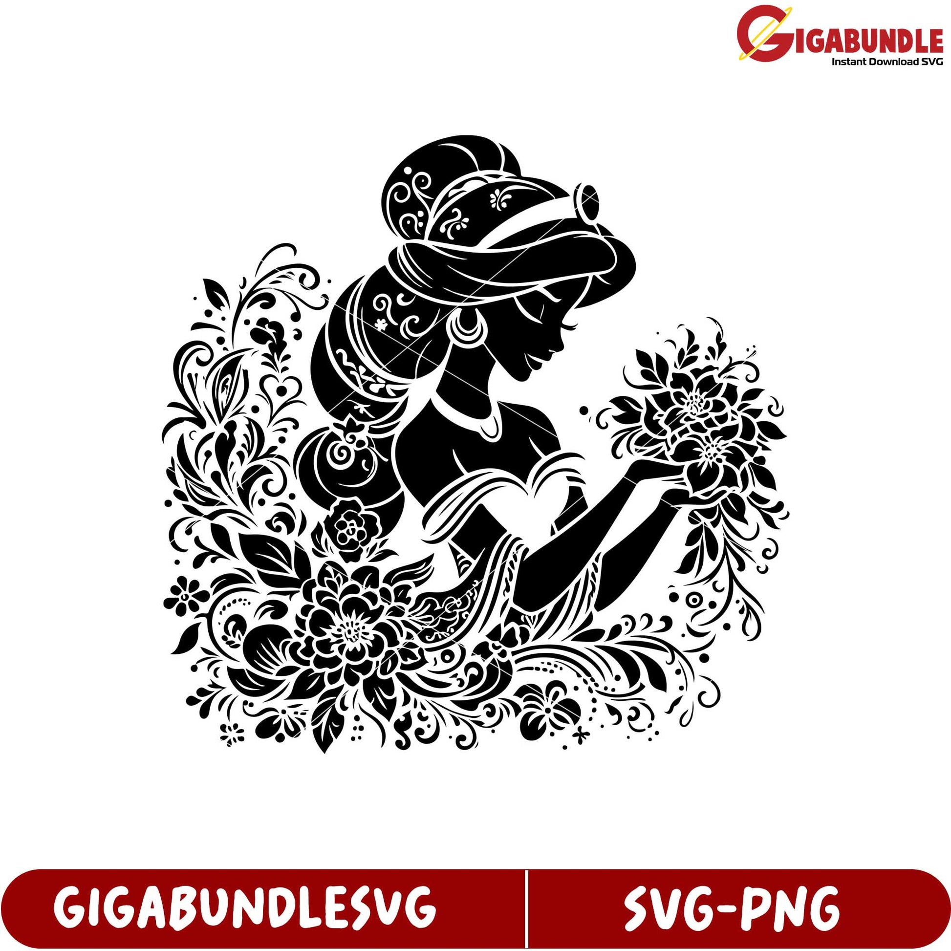 Elegant Floral SVG Art Digital Download for Crafts and Decorations