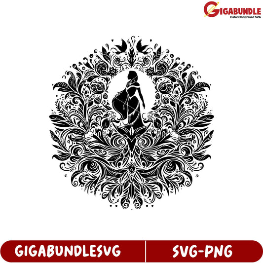 Elegant Floral Silhouette Design for SVG Decoration and Art
