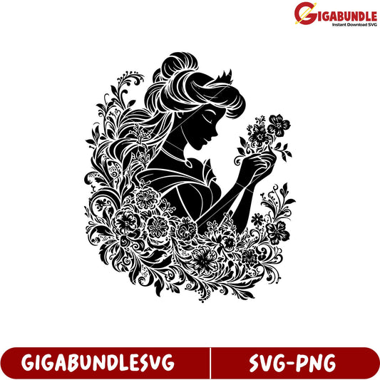 Elegant Floral Silhouette Design for SVG Product Download Collection
