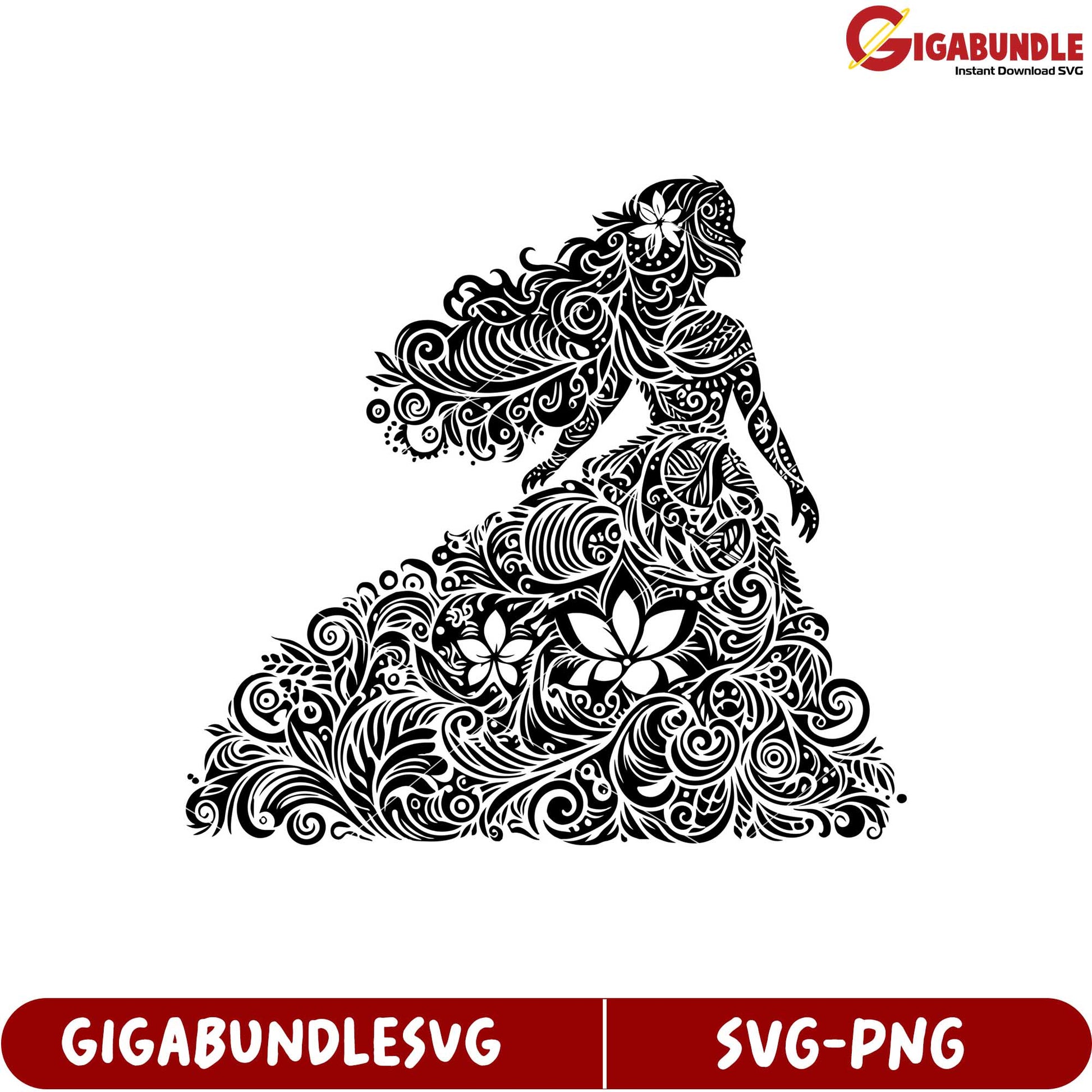 Elegant Floral Silhouette SVG Design for Unique Art and Crafts Projects