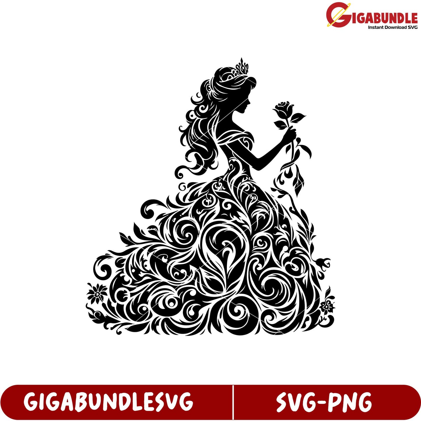 Elegant Floral Silhouette SVG for Creative Crafting and Design Use