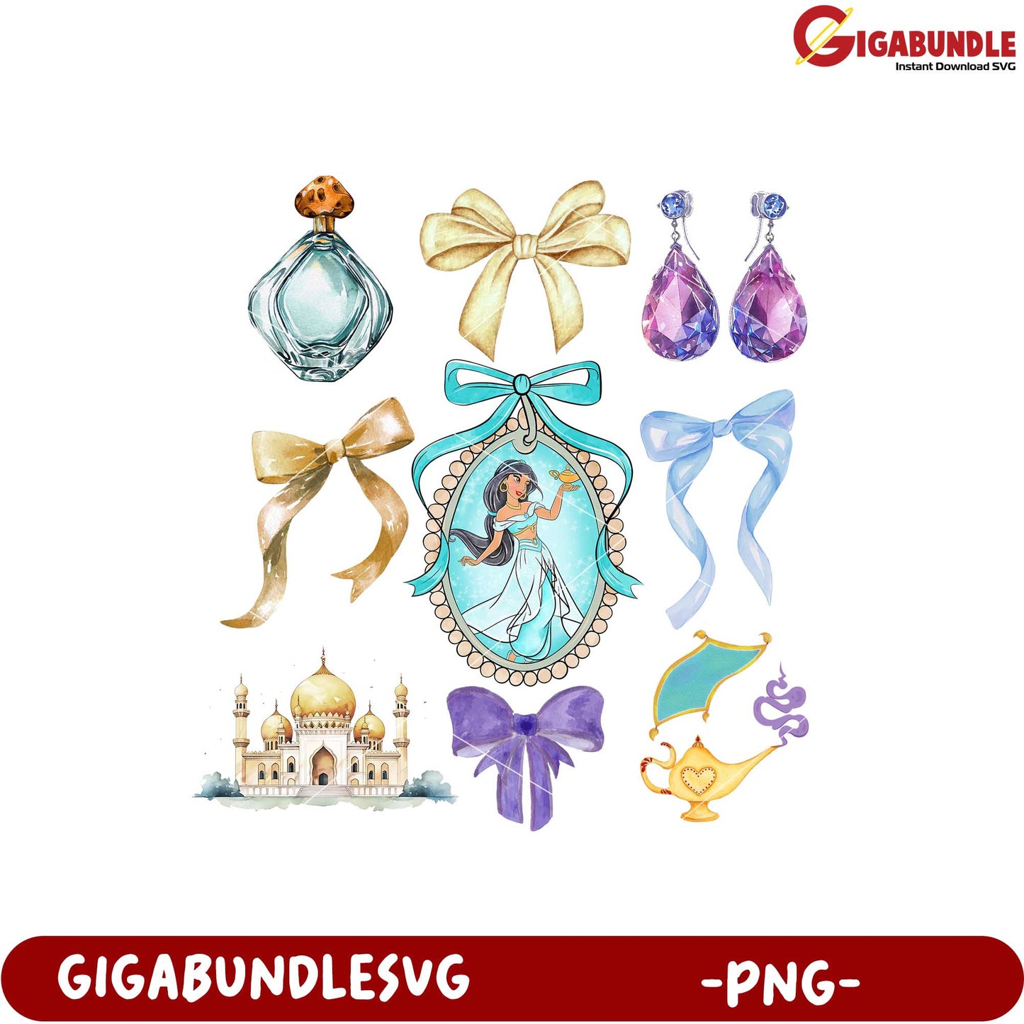 Elegant Jasmine Inspired PNG Clipart Set for Crafts