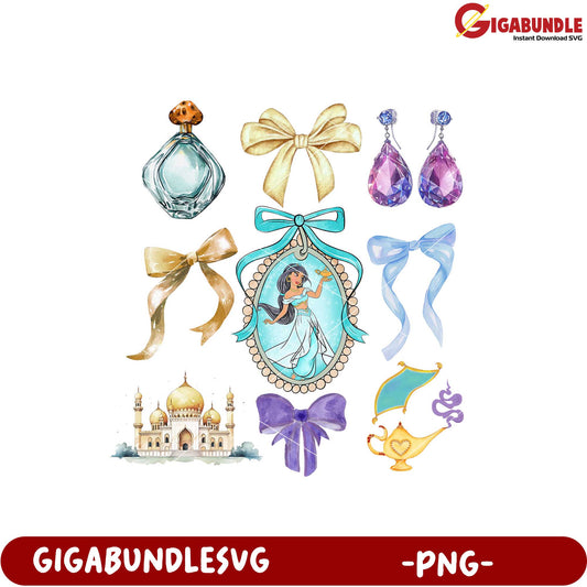 Elegant Jasmine Inspired PNG Clipart Set for Crafts