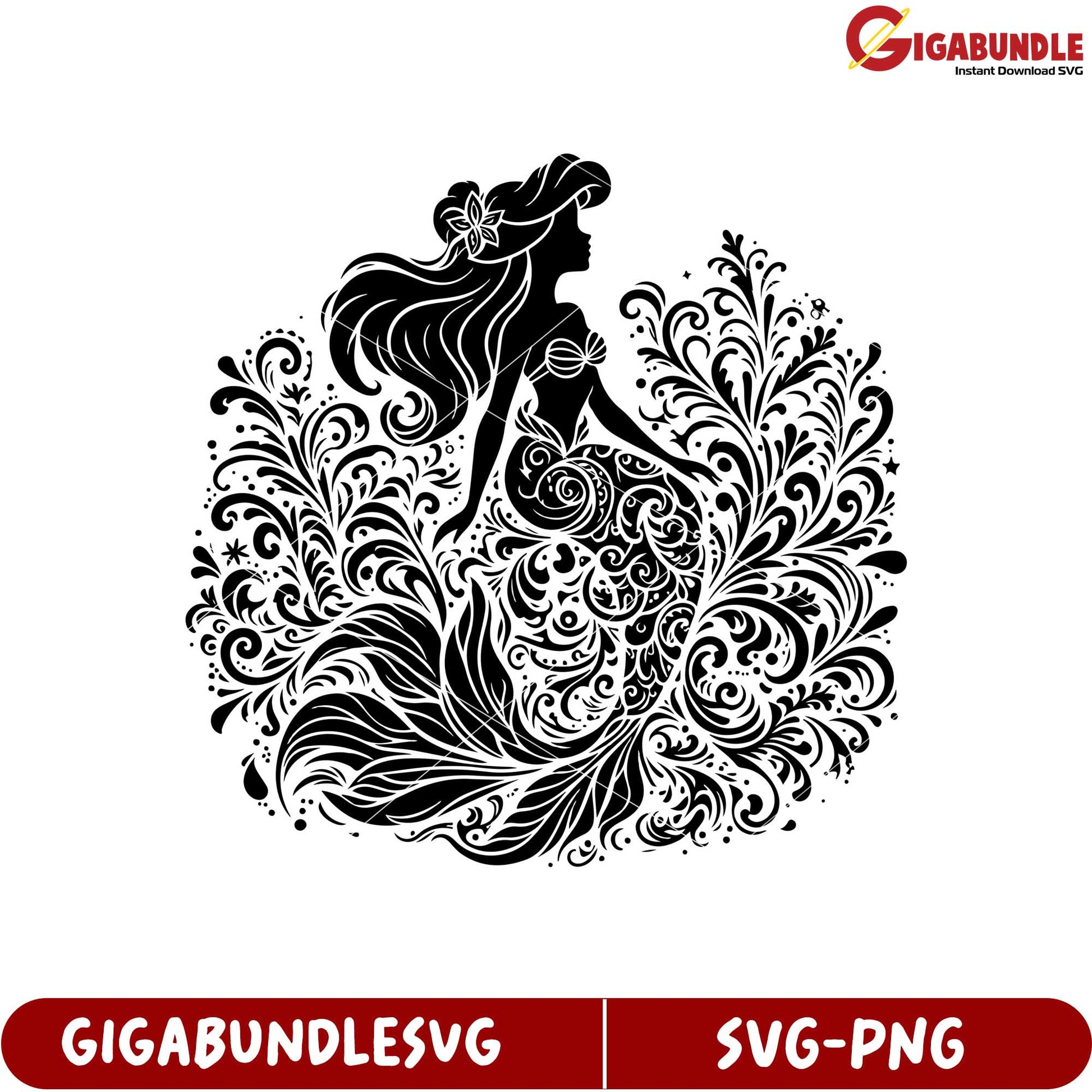 Elegant Mermaid Silhouette SVG Design for Creative Projects Online