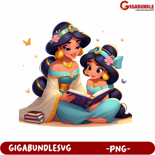 Elegant Mother Daughter Disney Artwork - PNG Image Download
