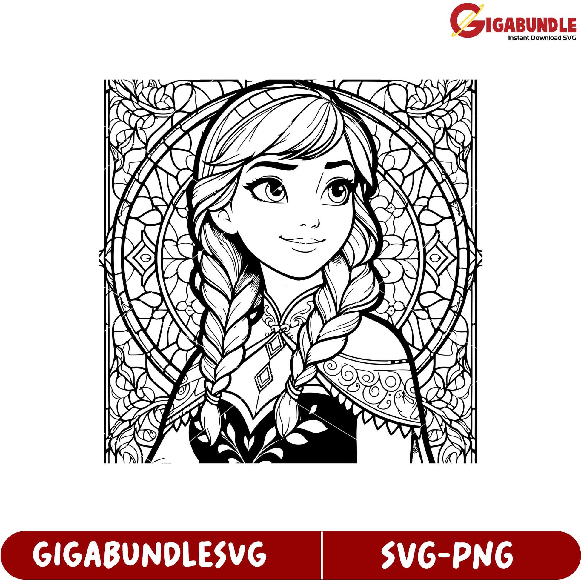 Elegant Princess Character SVG Design for Crafting and Coloring Projects