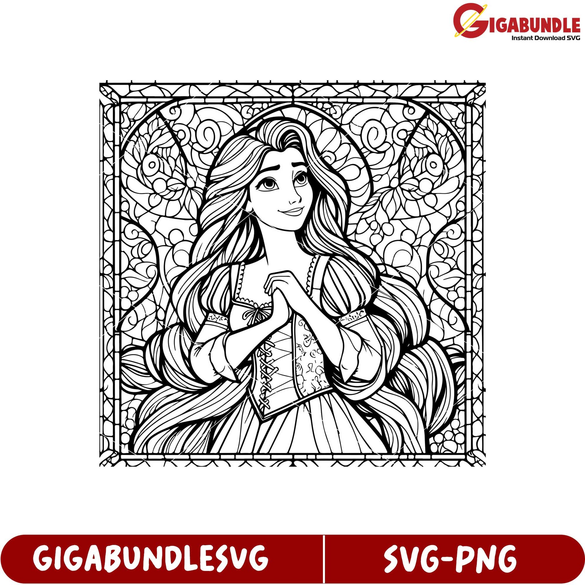 Elegant Princess Coloring Page for Creative Art Enthusiasts SVG Format