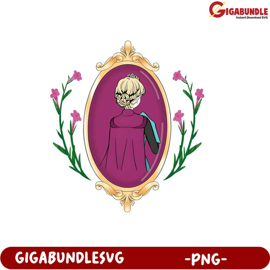 Elegant Princess Mirror Design PNG for Crafts and Decor Download
