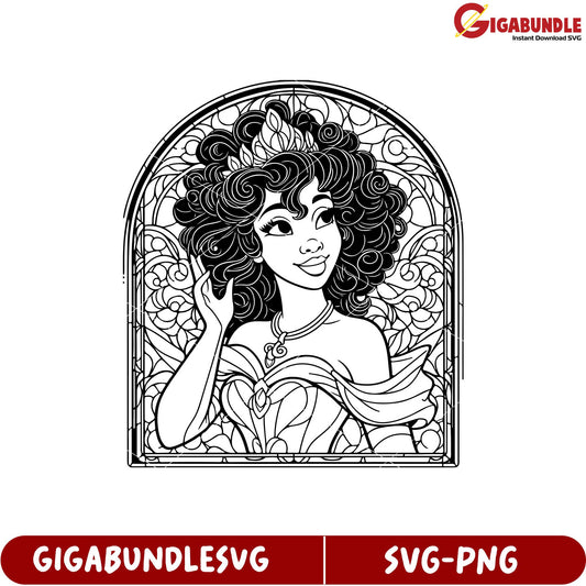 Elegant Princess SVG Design for Creative Art Projects and Crafts