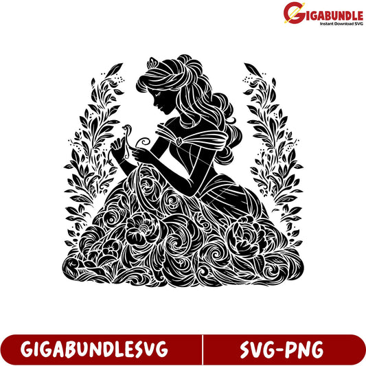 Elegant Princess Silhouette SVG Design for Crafting and DIY Projects