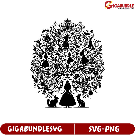 Elegant Princess Tree Design SVG File for Creative Crafting Projects