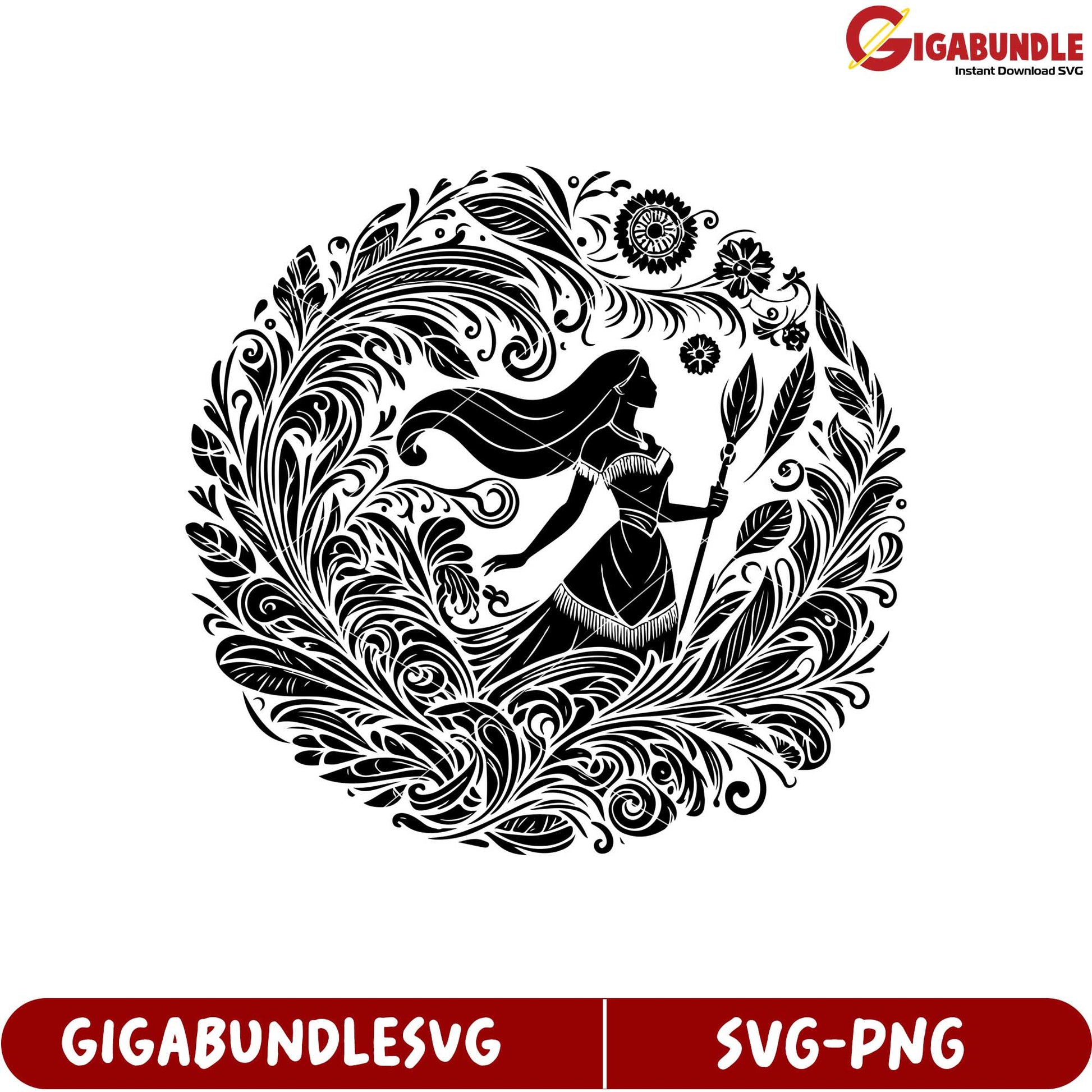 Elegant Woman in Floral Design SVG Art for Craft and Decorating Use