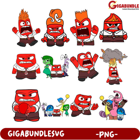 Emotional Character PNG Bundle Fun Red Characters Collection