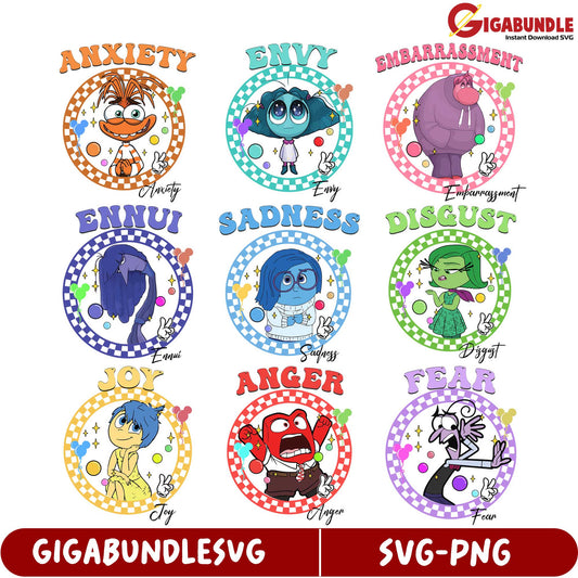 Emotional Expressions SVG Bundle - Anxiety, Joy, and More