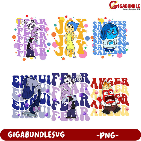 Emotions Character PNG Bundle - Fear, Sadness, Joy & More