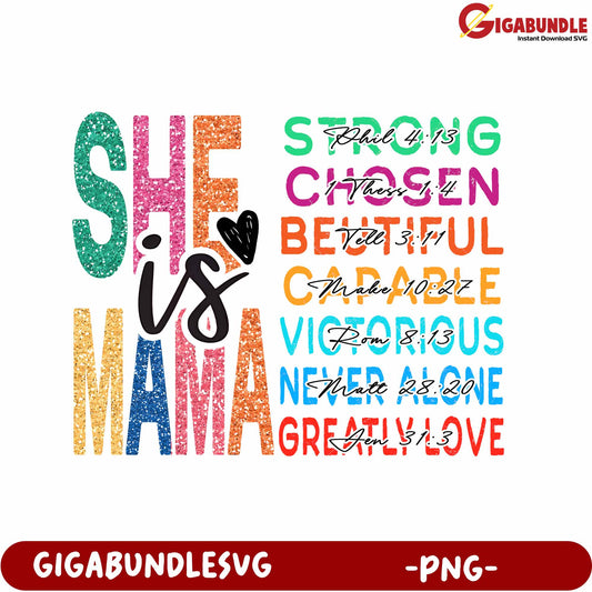 Empowering Mama PNG Graphic for Inspirational Decor and Gifts