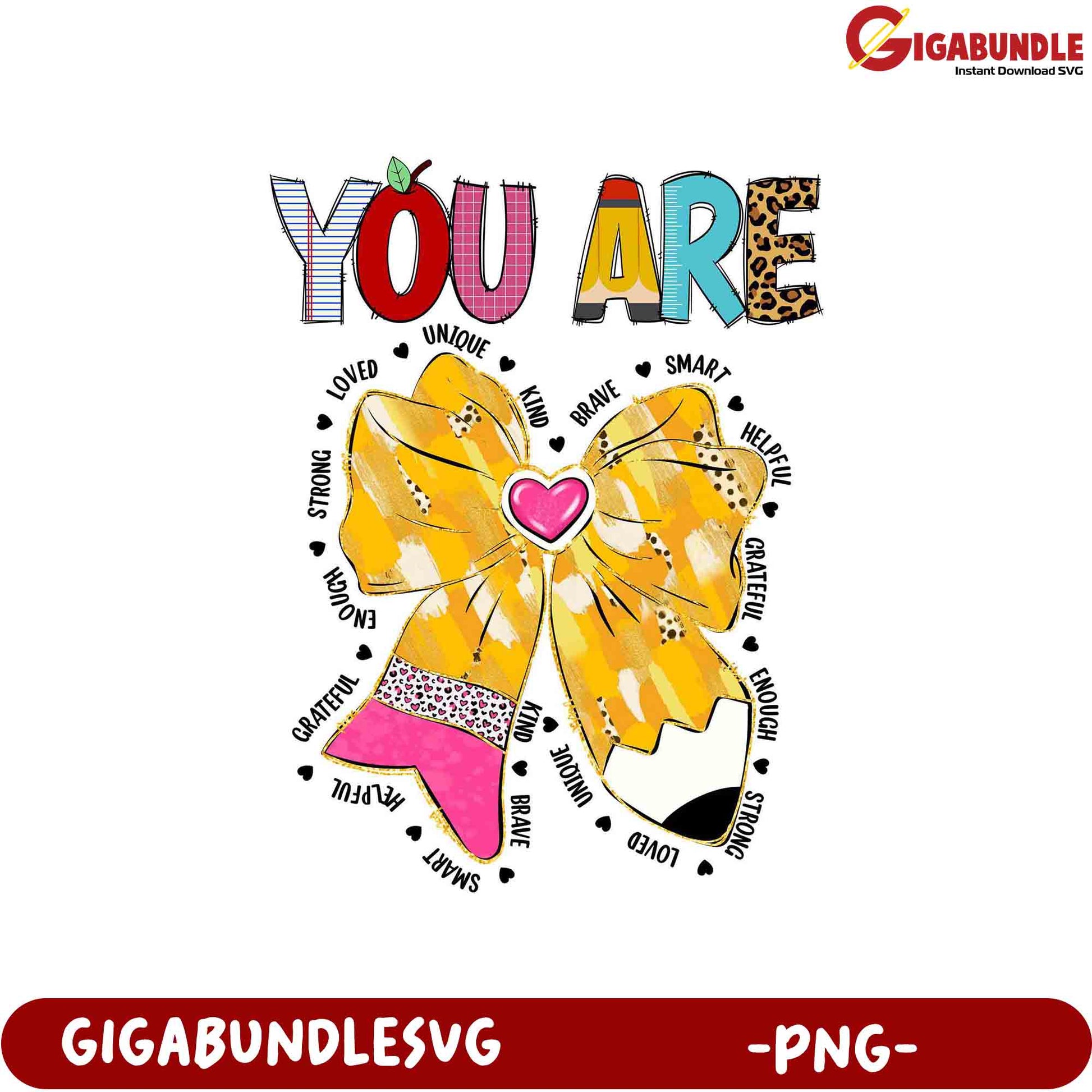 Empowering 'You Are' PNG Graphic for Inspirational Decor