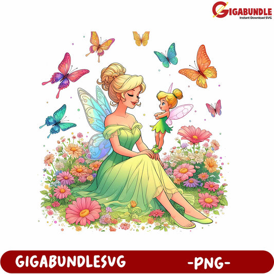 Enchanting Fairy PNG Art with Butterflies and Flowers