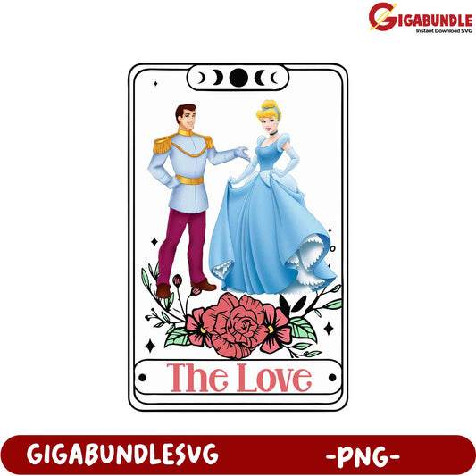 Enchanting PNG Cinderella and Prince Charming Love Design for Crafts