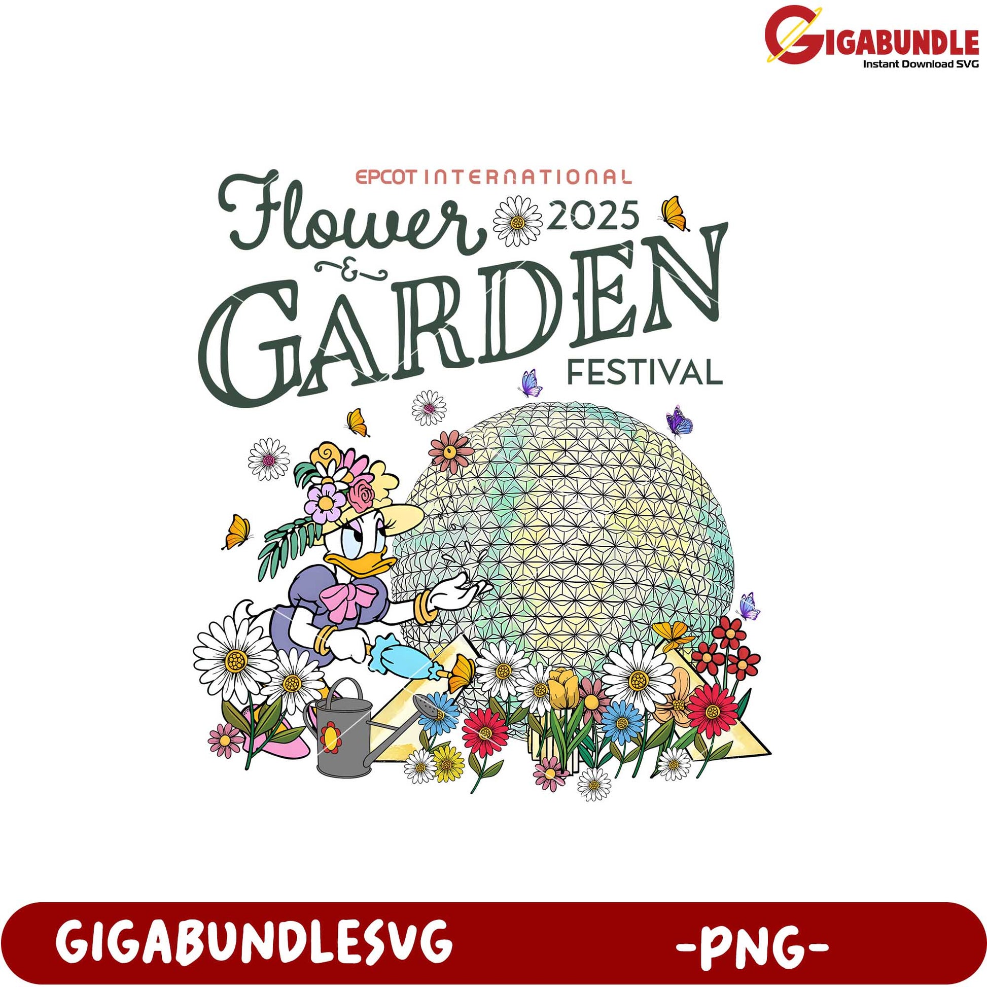 Epcot Flower Garden Festival 2025 PNG Artwork Design
