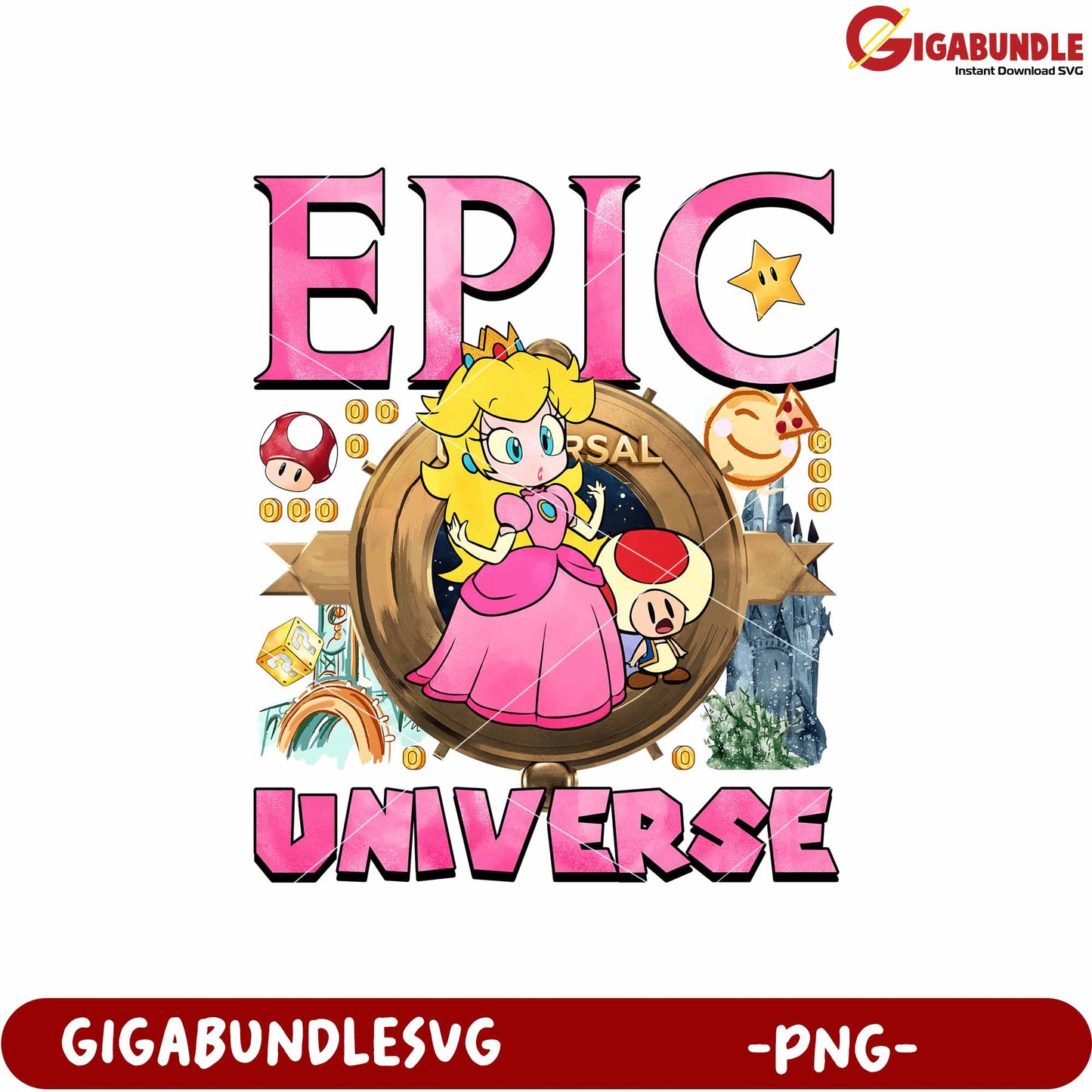 Epic universe mario Princess Peach png, princess peach png, mario theme park png