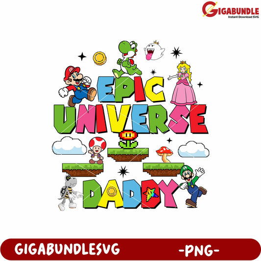 Epic universe mario daddy png, mario png, super nintendo world png