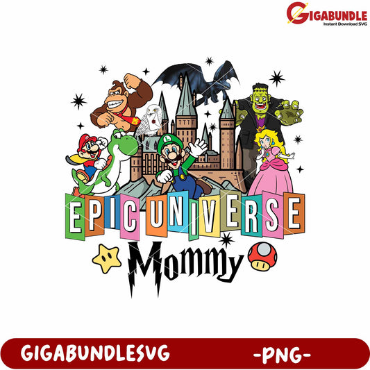 Epic universe mommy png, mom character png, super nintendo world png