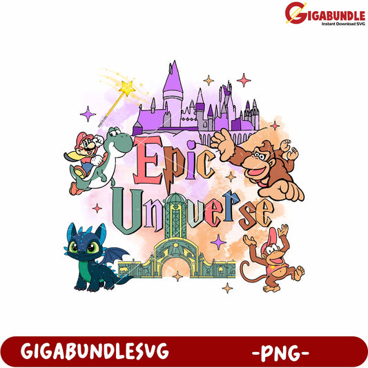Epic universe png, theme park png, universal studios png