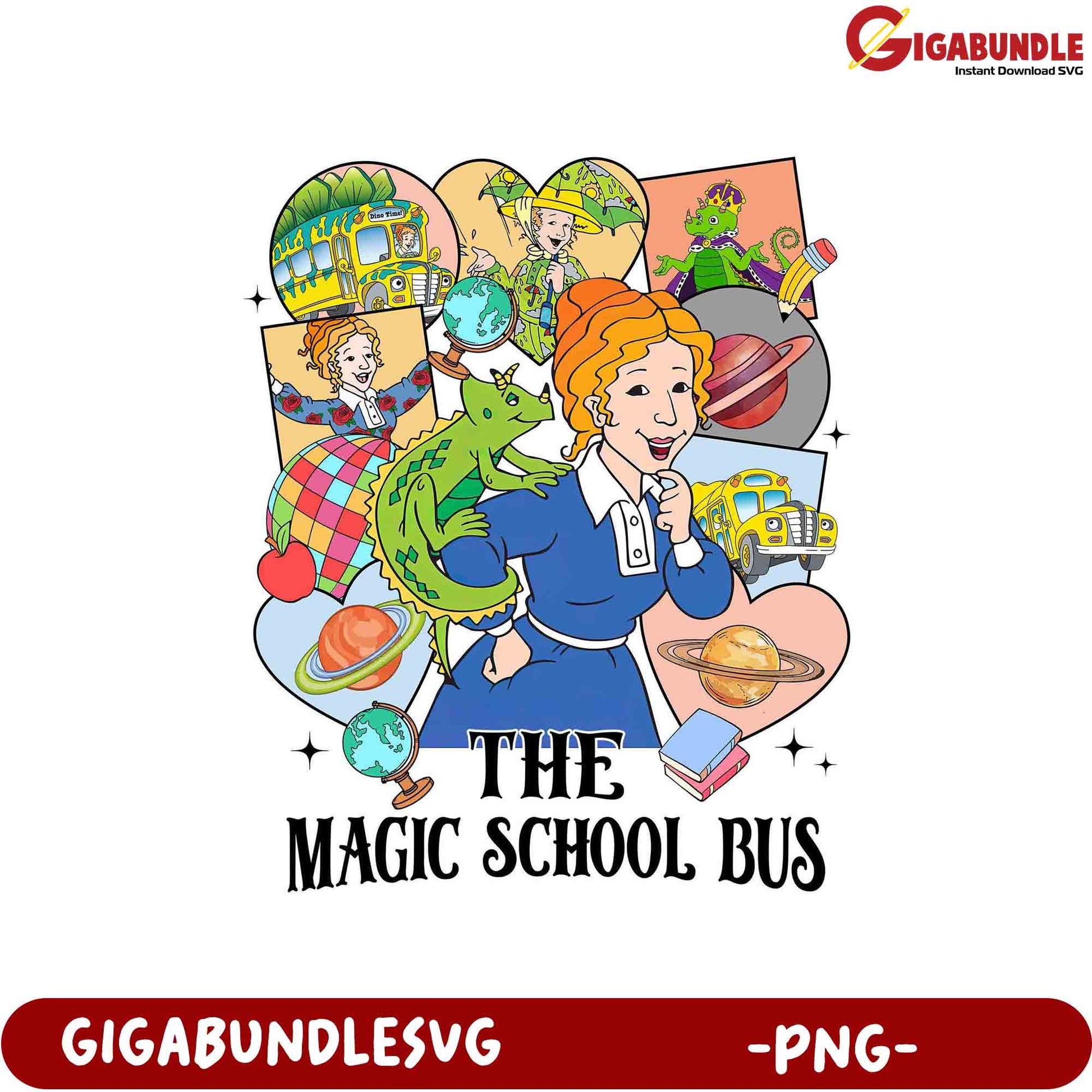 Explore the Magic School Bus Adventure - PNG Artwork