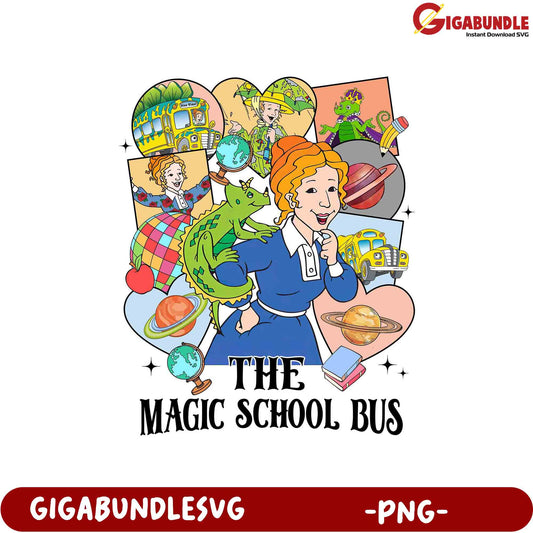 Explore the Magic School Bus Adventure - PNG Artwork