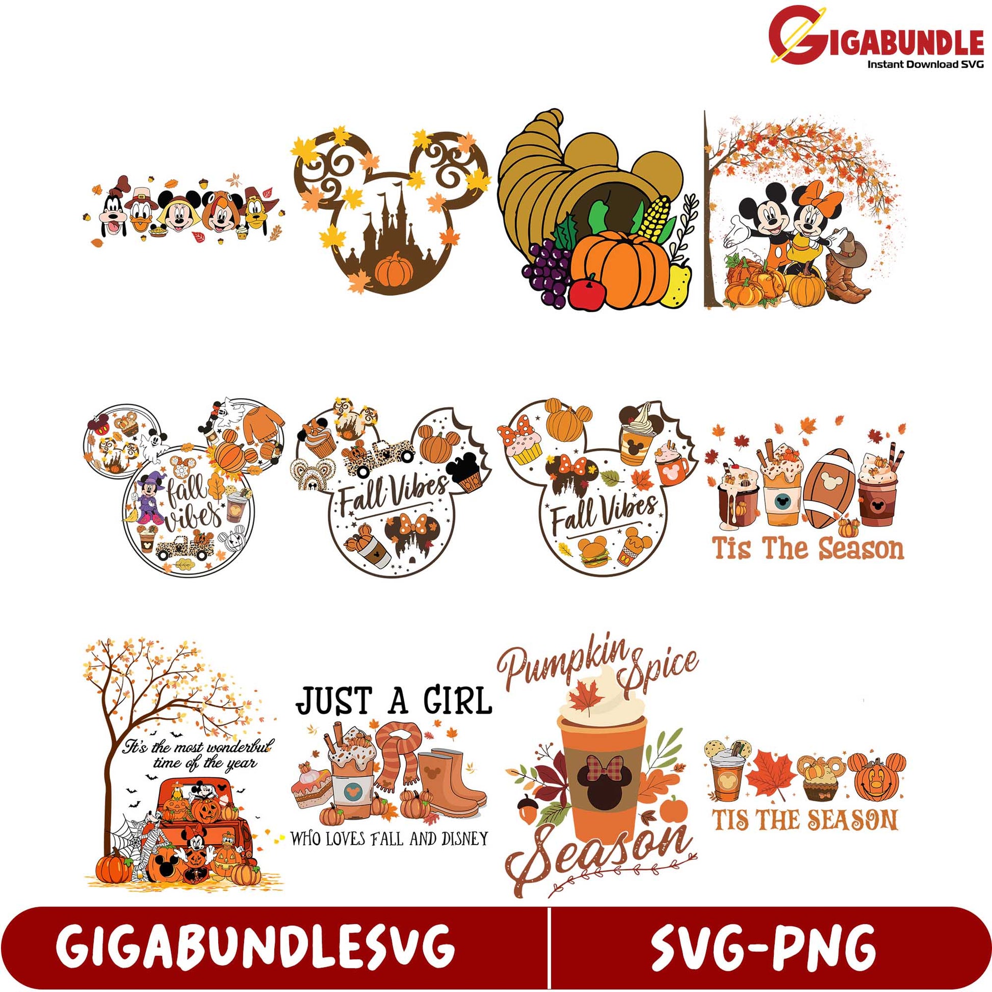 Fall-Themed SVG Bundle Disney-Inspired Autumn Designs