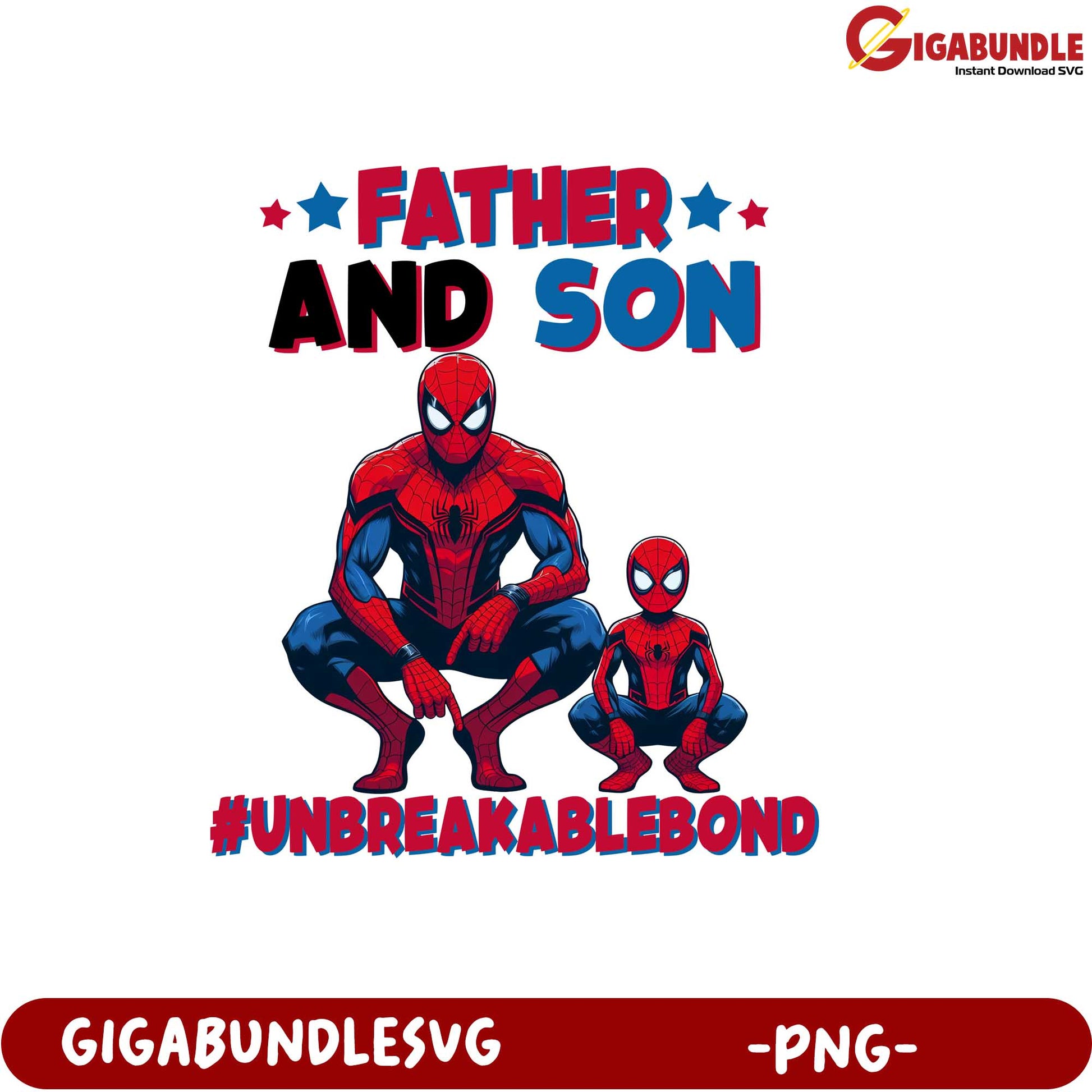 Father Son Spider-Man Graphic Unbreakable Bond PNG Download Design