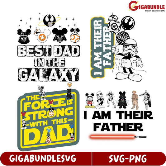 Father's Day SVG Bundle Star Wars-Themed Graphics for Dads