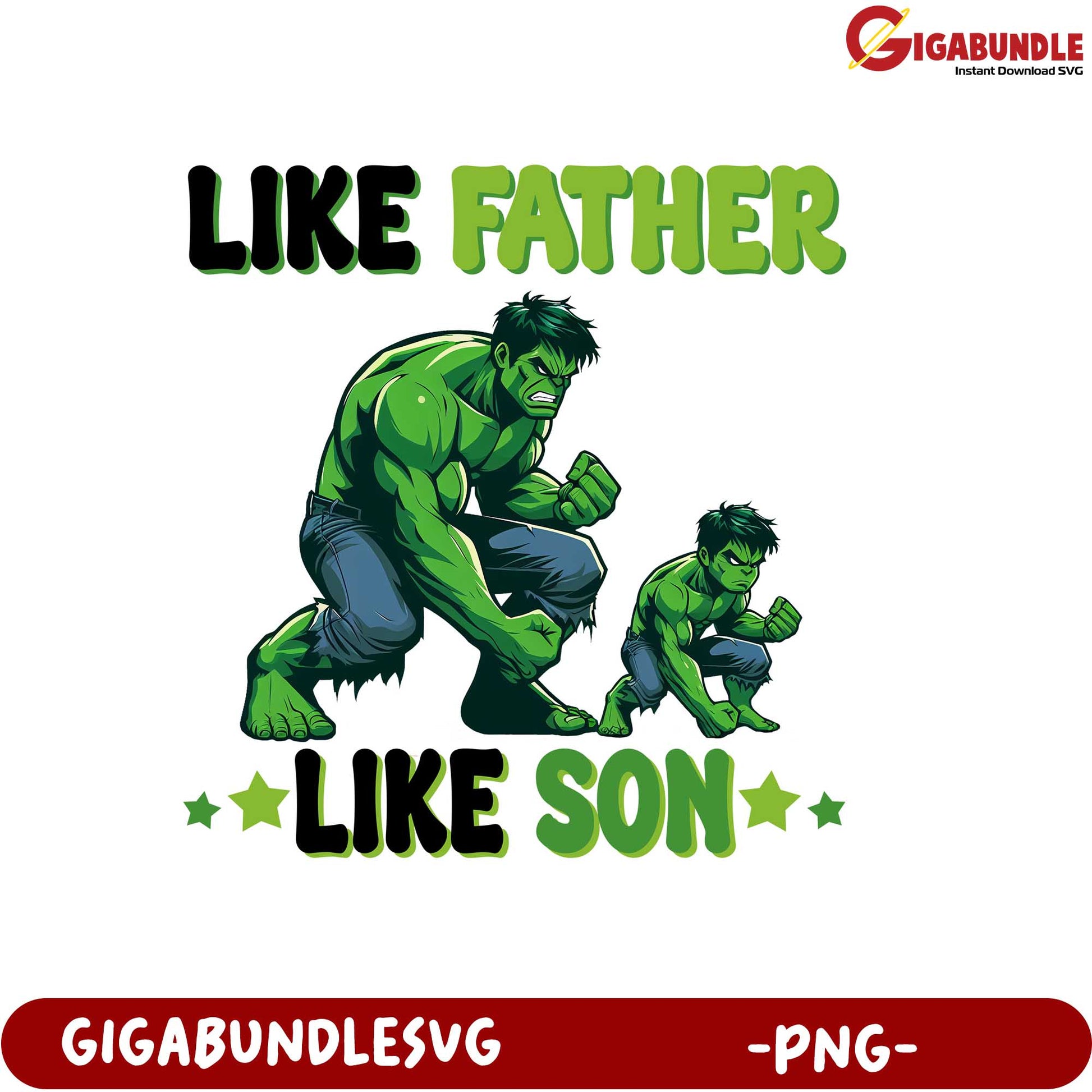 Father and Son Hulk Graphic PNG for Family Bonding Designs