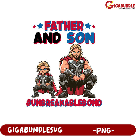 Father and Son Superhero Graphic PNG for Unbreakable Bond Design