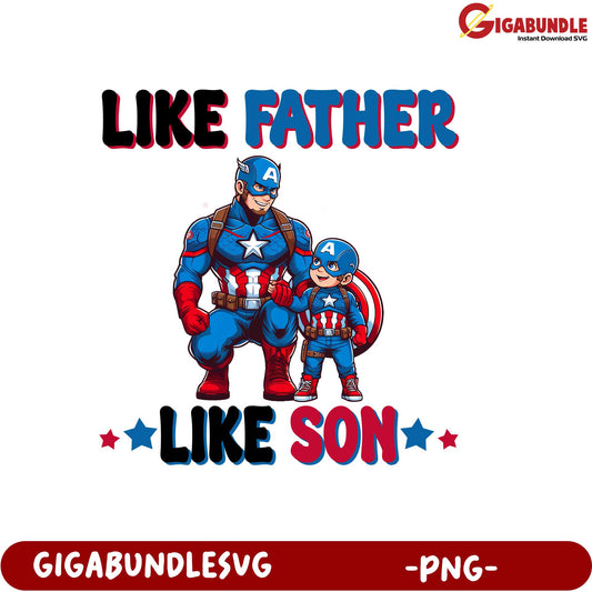 Father and Son Superhero Matching Design PNG for Family Fun